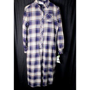 Evan Picone Viyelle Vintage Deadstock W/ Tags Sz. 10 Women's Plaid Shirt Dress